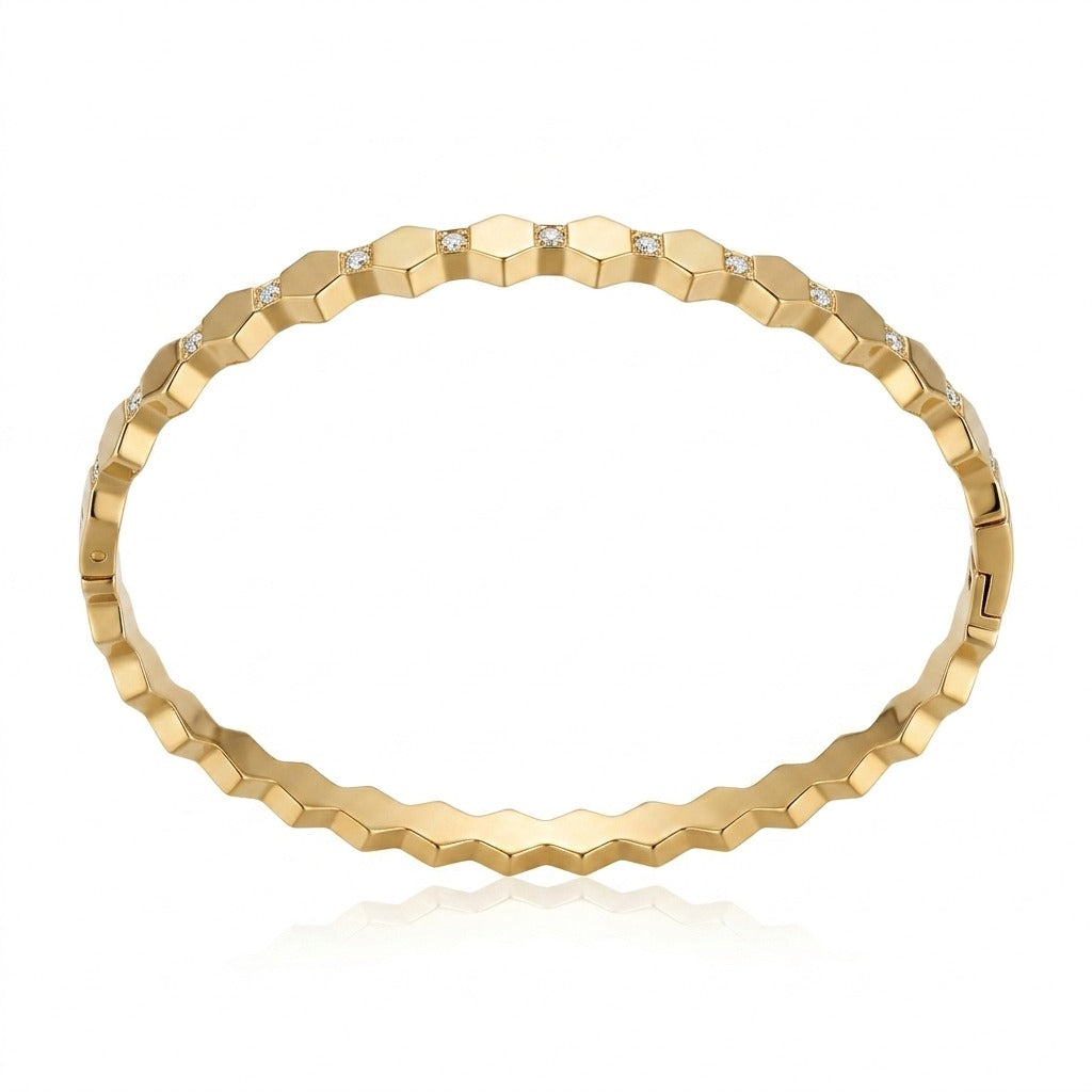 Hexa Luxe Gold Plated Crystal
