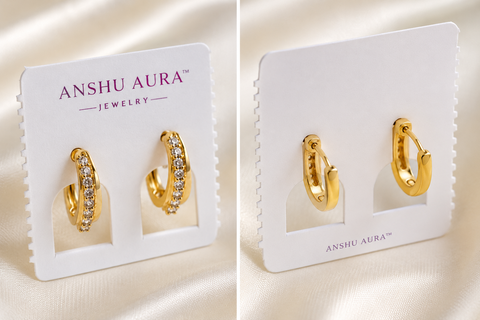 Celeste Crystal Mini Hoop Earrings – Gold
