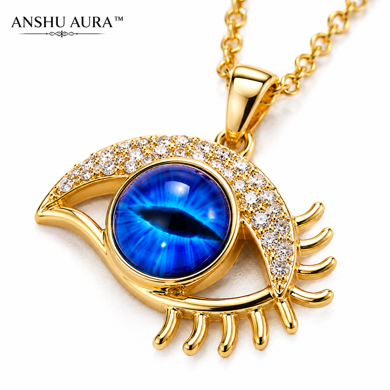 Blue Evil Eye Pendant Necklace