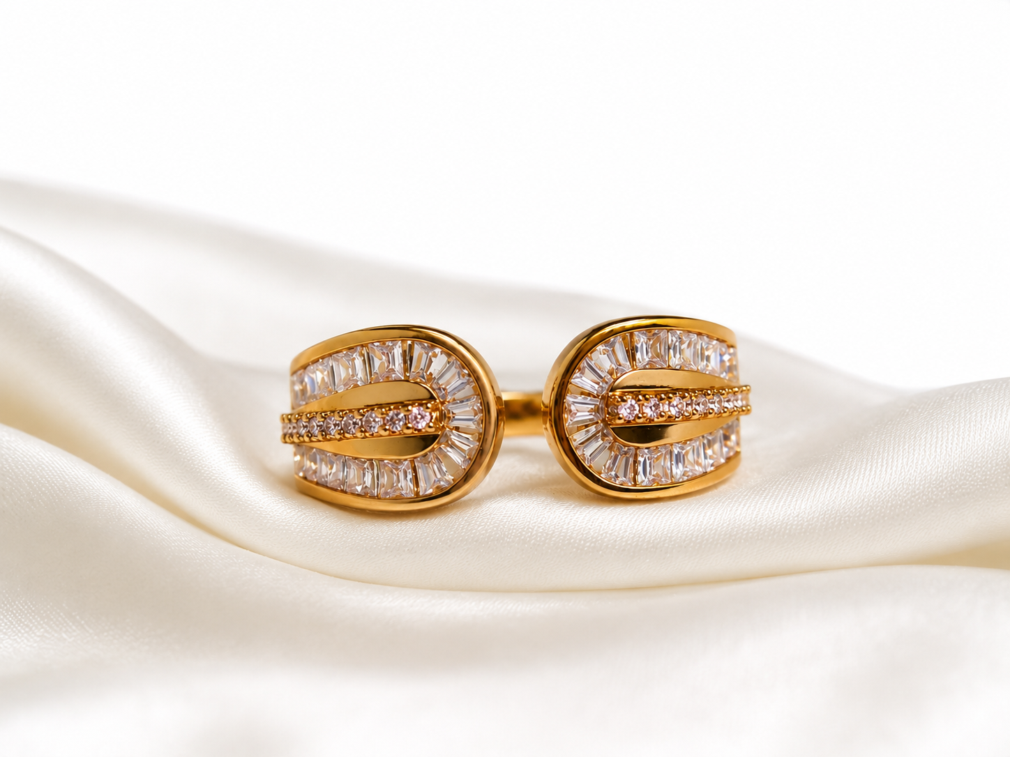Celeste Radiance Open Cuff Ring