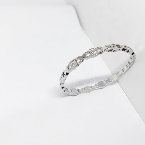 Silver-Tone Geometric Crystal