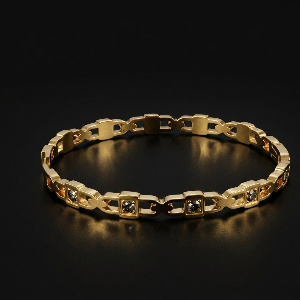 Gold-Tone Crystal Link Bracelet