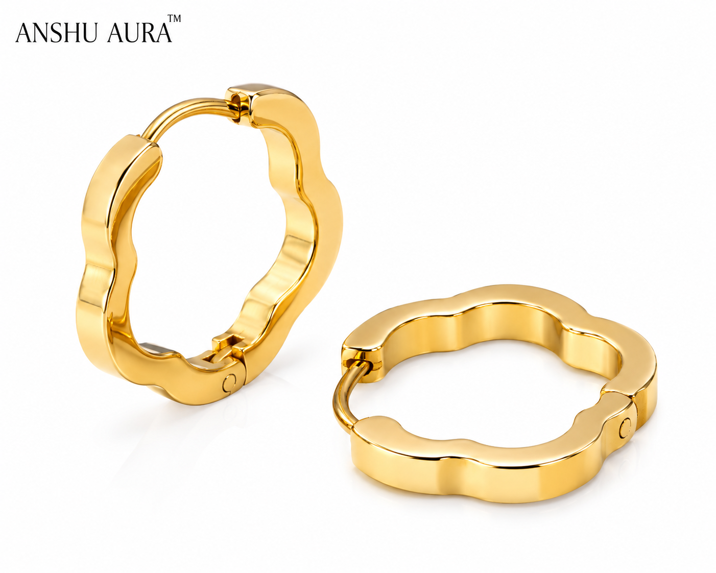 Wave Gold Hoop Earrings