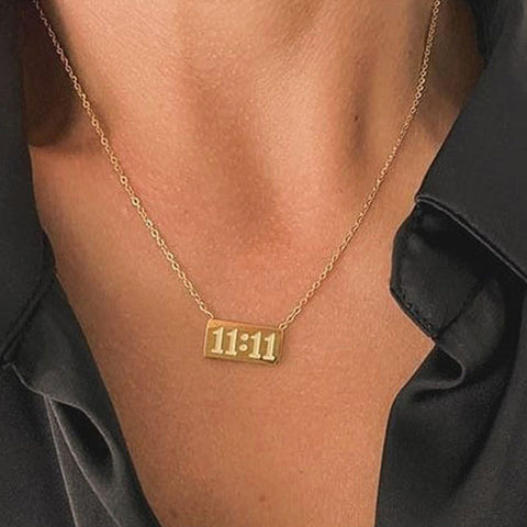 11:11 Angel Number Bar Necklace - Anti-Tarnish Manifestation Jewelry