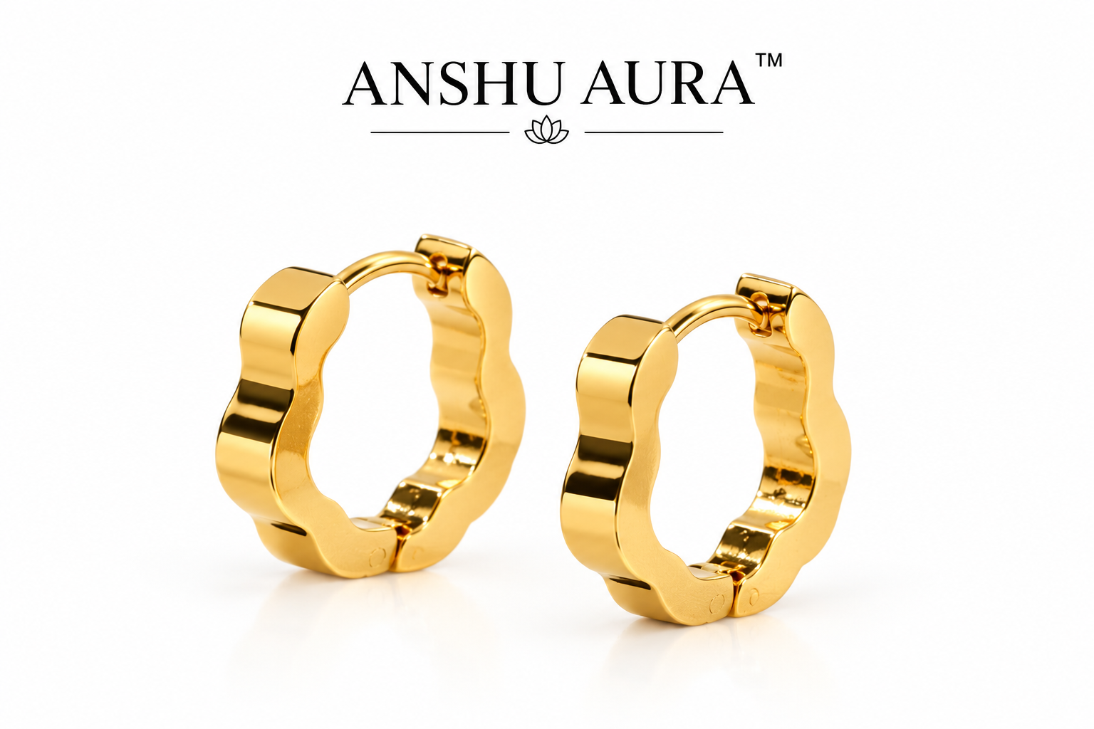 Wave Gold Hoop Earrings
