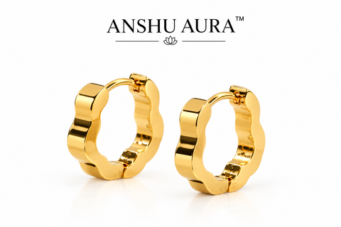 Wave Gold Hoop Earrings