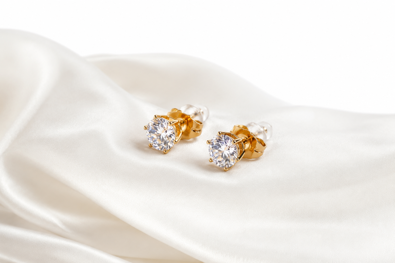 Radiant Solitaire Stud Earrings