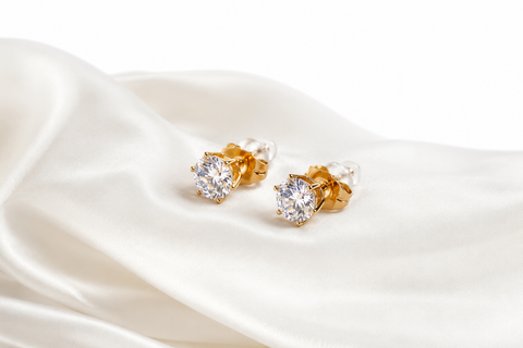 Radiant Solitaire Stud Earrings