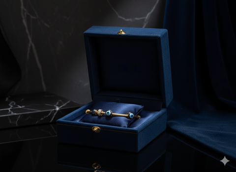 Aura Shield: Slim Twisted Cable Evil Eye Bracelet