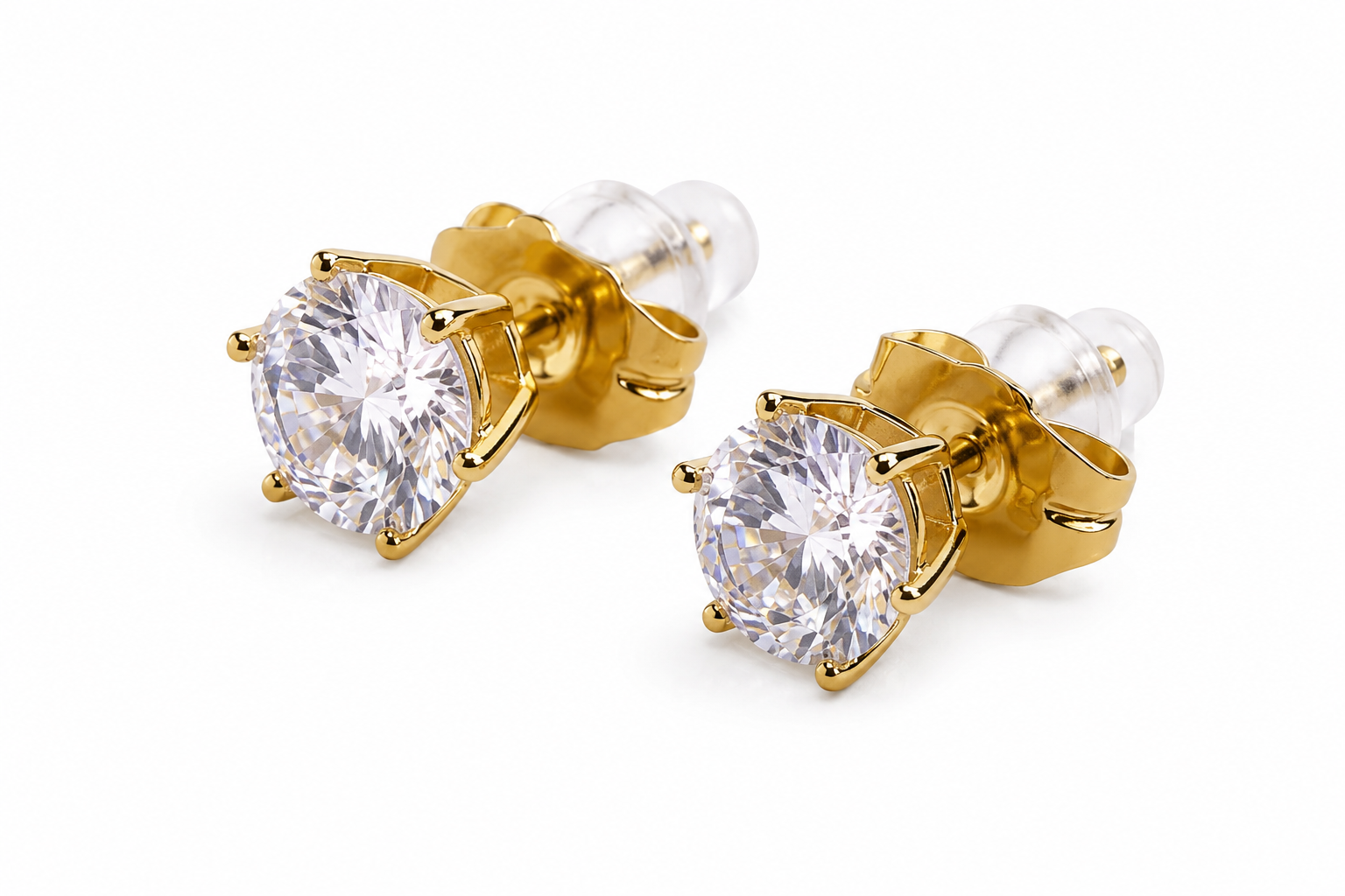 Radiant Solitaire Stud Earrings