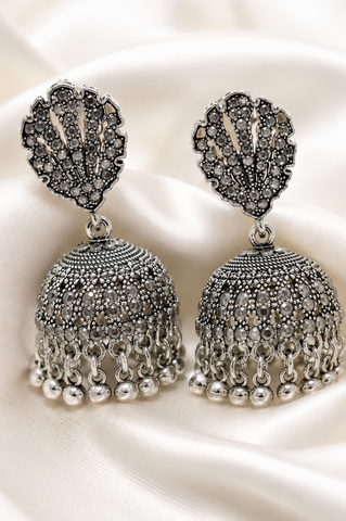 Vintage Oxidised Jhumka Earrings