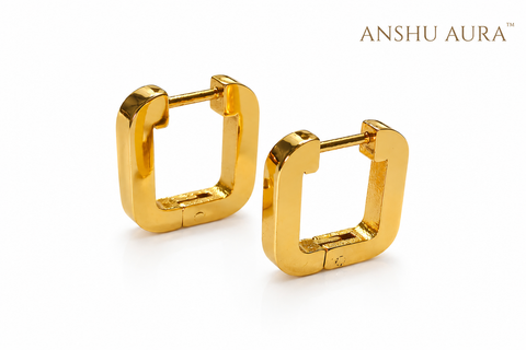 Gold Square Hoop Earrings