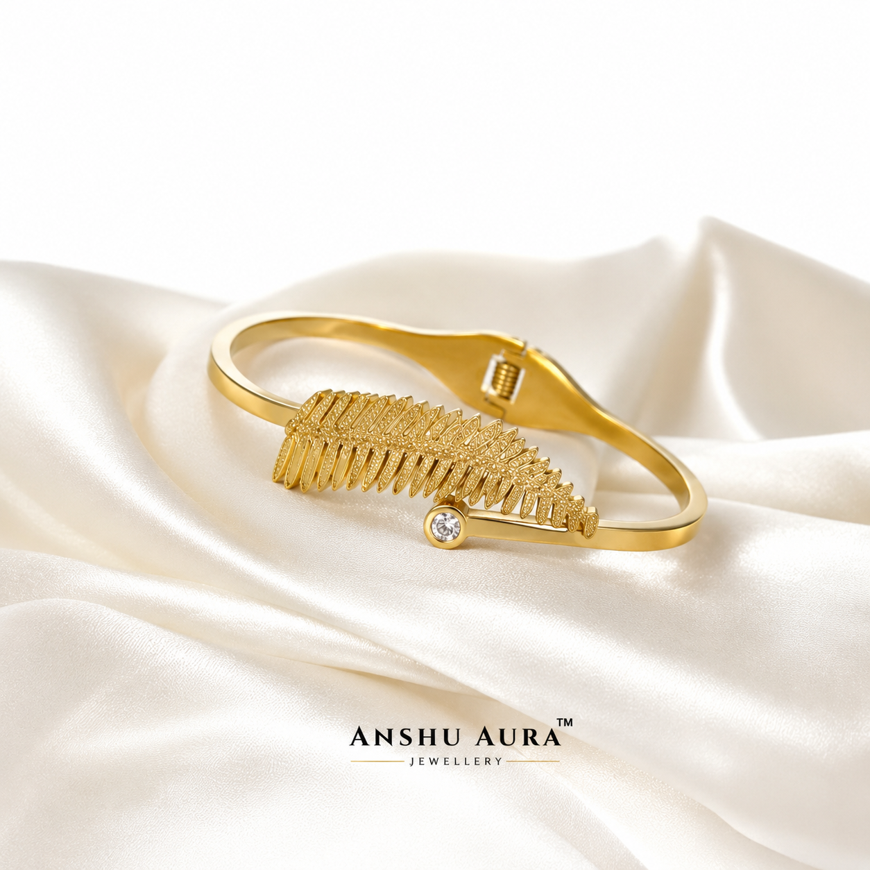 Golden Leaf Cuff Bracelet