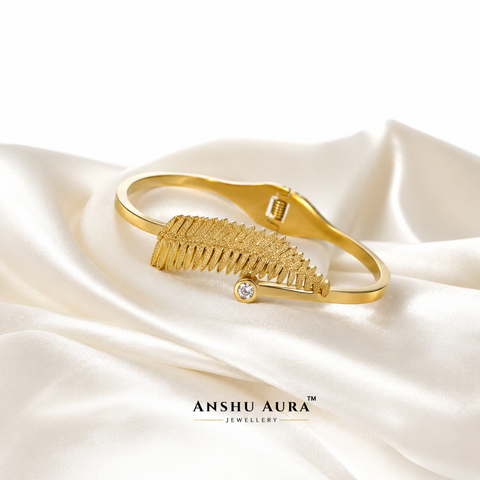 Golden Leaf Cuff Bracelet