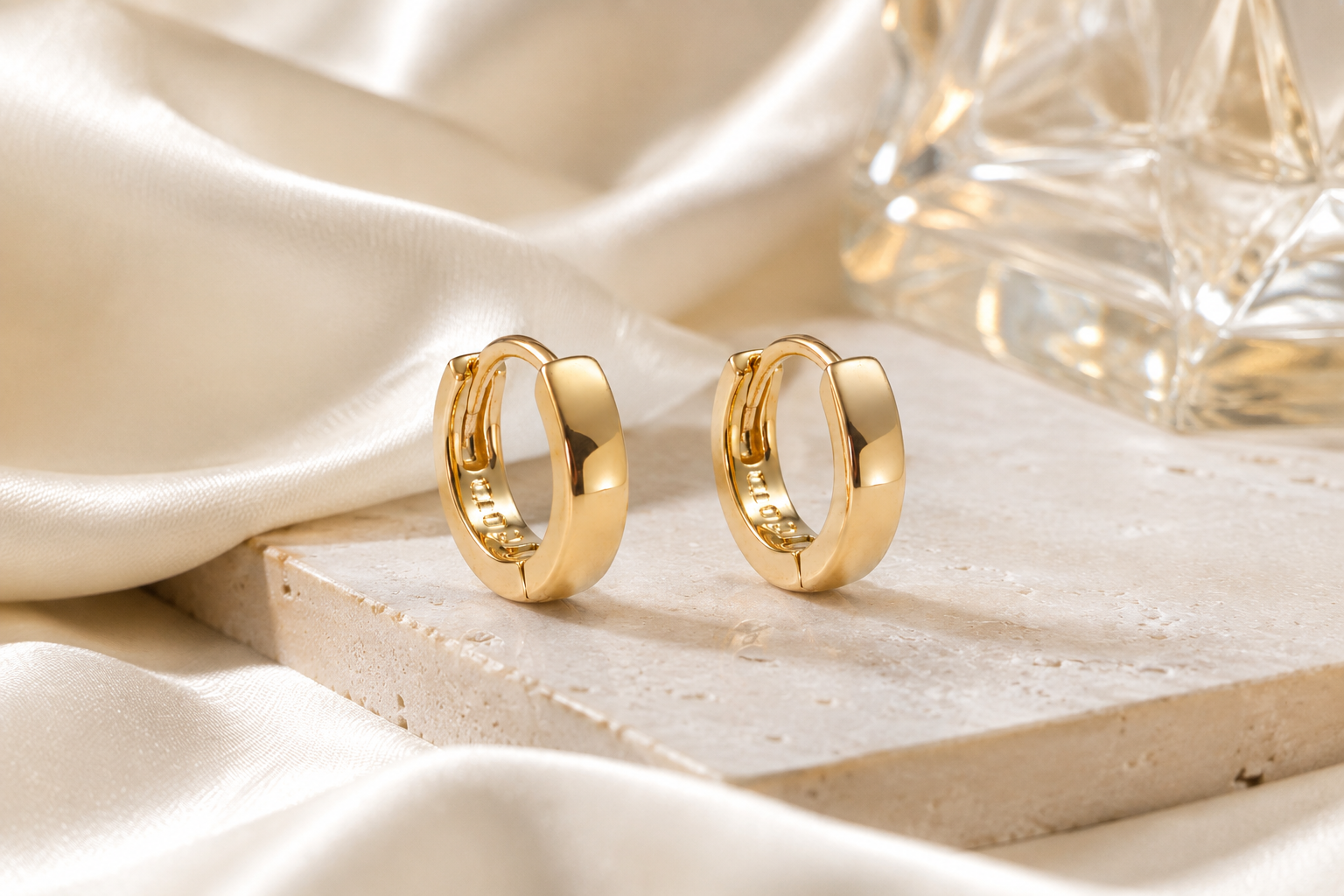 Gold Huggie Hoop Earrings