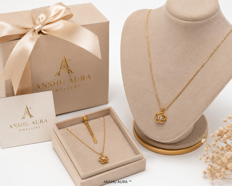 Gold Floral Pendant Necklace