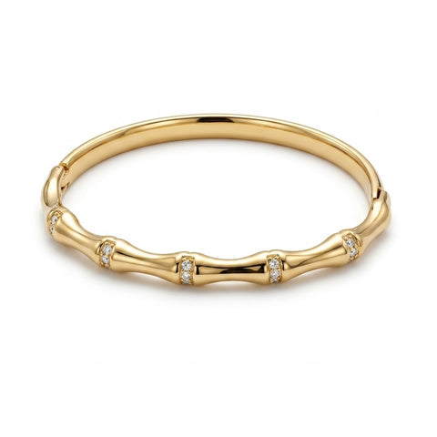 Bamboo Crystal Gold-Tone Kada