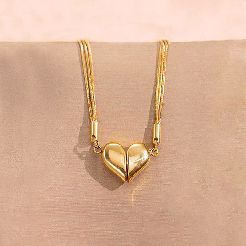 Magnetic Eternal Heart Pendant Necklace - Anti-Tarnish Multi-Strand Luxury Wear