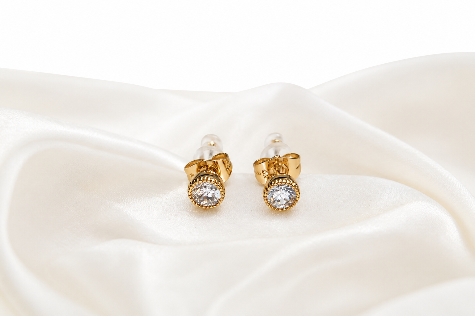 Gold Crystal Stud Earrings