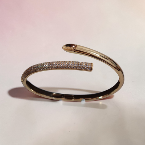 Rose Gold Serpent-Style Bypass Bangle