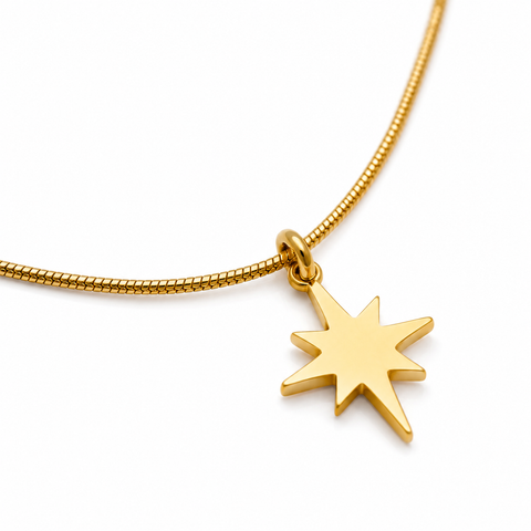 Celestial Star Pendant Necklace – 18K Gold Plated