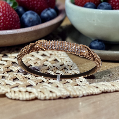 Rose Gold Glitz Pavé Water-Resistant Bangle