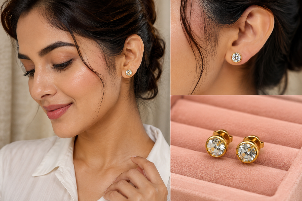 Classic Solitaire Stud Earrings