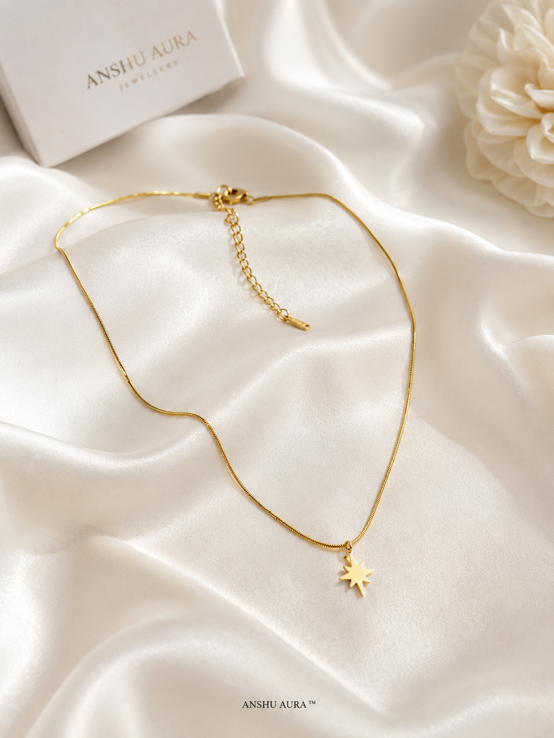 Celestial Star Pendant Necklace – 18K Gold Plated
