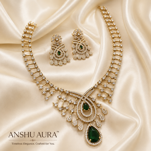 Emerald Radiance AD Statement Necklace Set