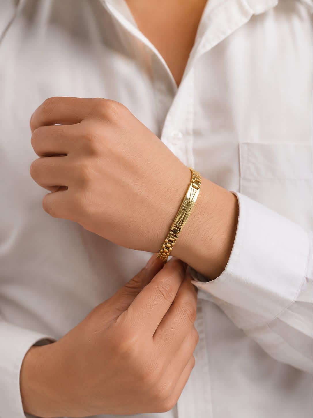 Premium Gold Finish Designer Bracelet for Men | Stylish Luxury Wrist Bracelet