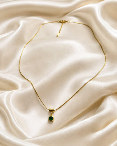Premium Gold-Plated Green Stone