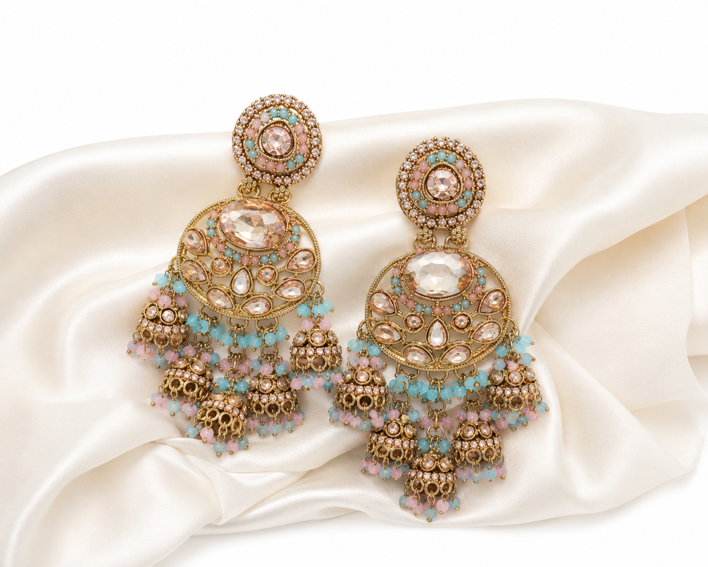 Pastel Stone Chandelier Earrings