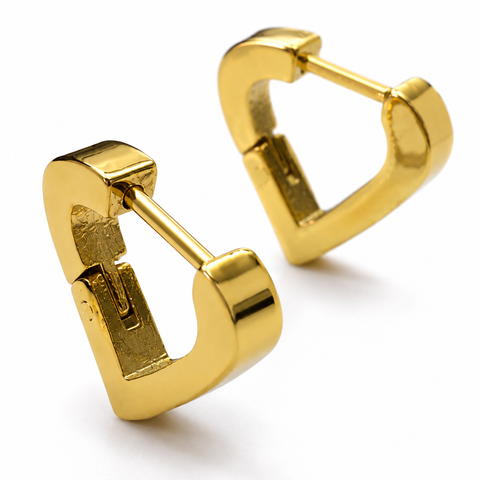 Golden Heart Hoop Earrings
