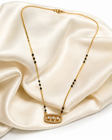 Elegant Black Bead Pendant Mangalsutra