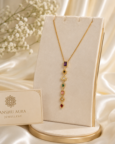 Multi Gemstone Drop Pendant