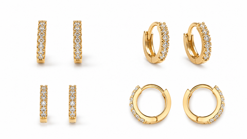 Crystal Gold Hoops