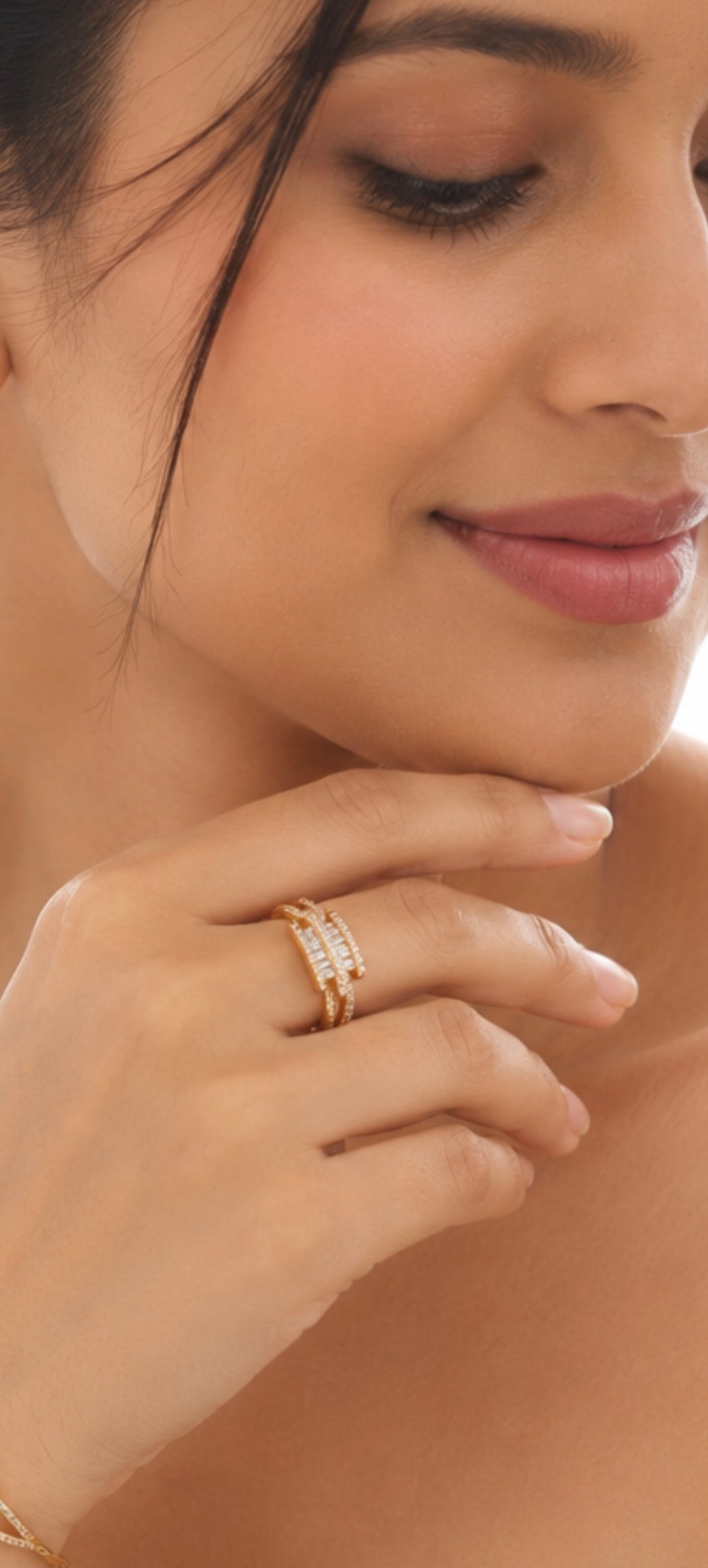 Celeste Baguette Crystal Open Ring