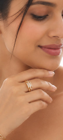 Celeste Baguette Crystal Open Ring