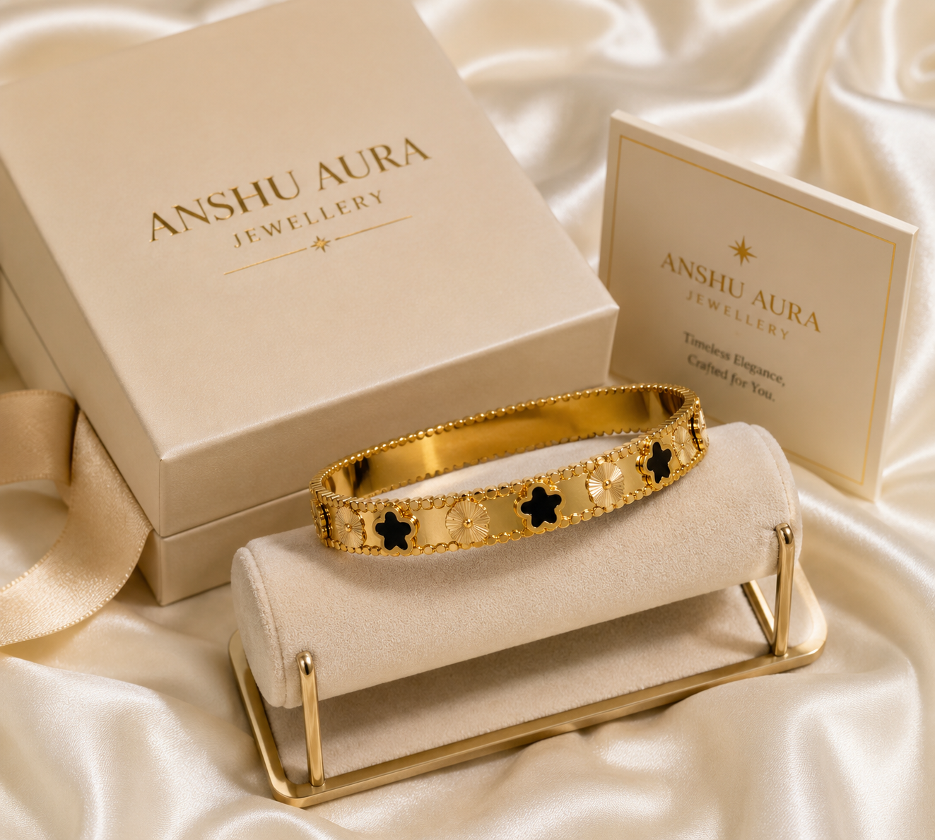 Black Clover Gold-Plated Bracelet