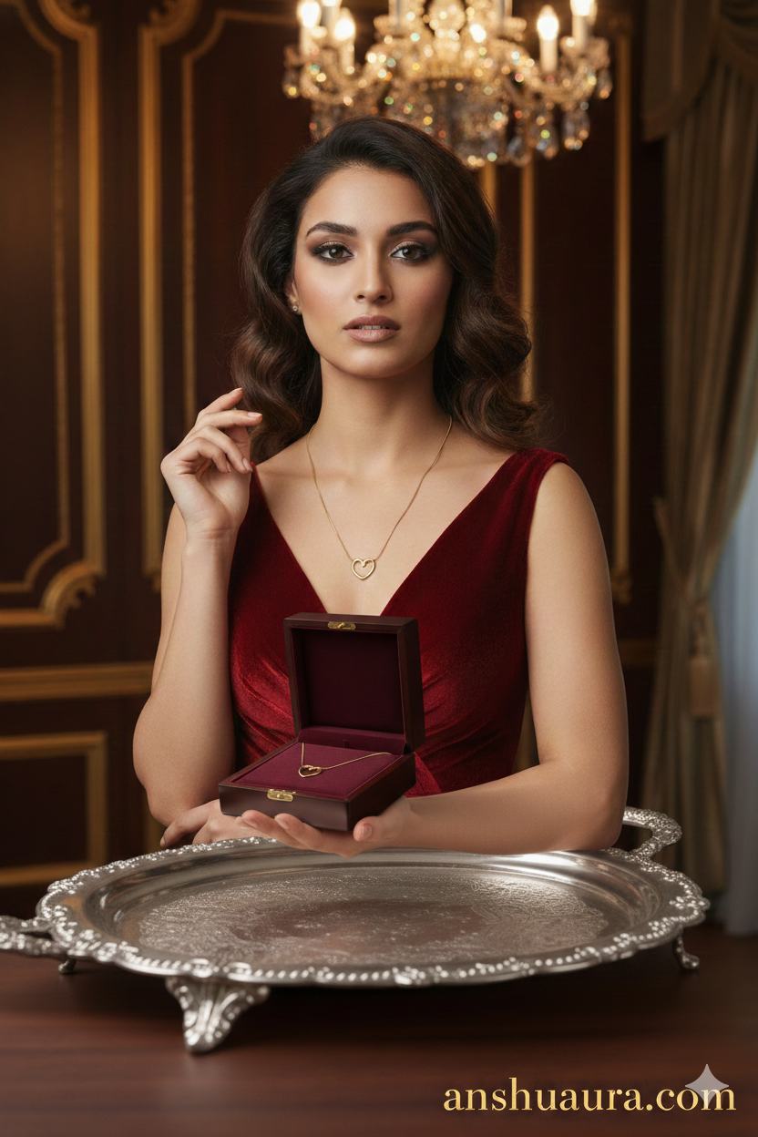 Eternal Love golden Heart Pendant necklace