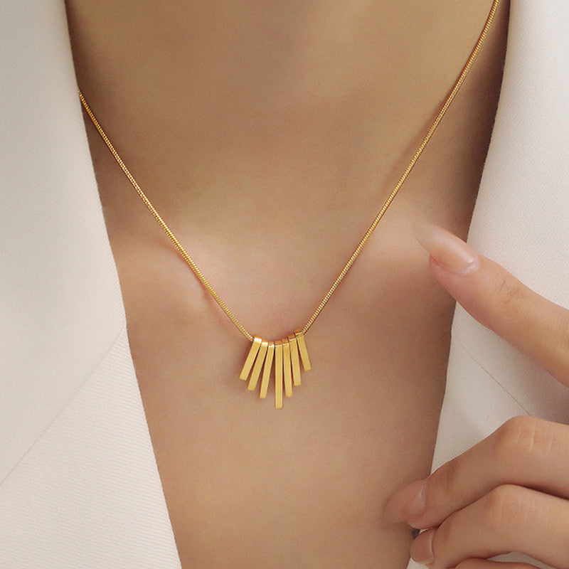 Aura Linear Gold Pendant Necklace