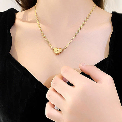 Magnetic Eternal Heart Pendant Necklace - Anti-Tarnish Multi-Strand Luxury Wear