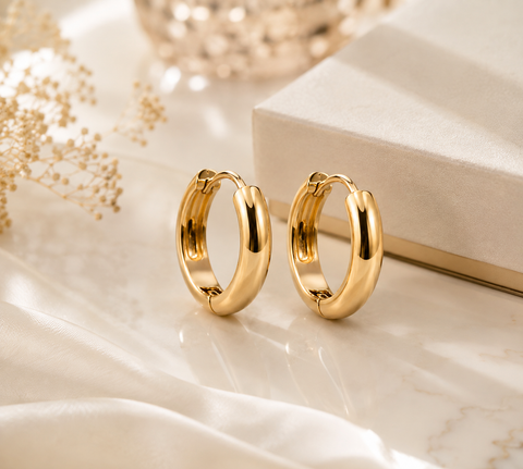 Gold Huggie Hoop Earrings