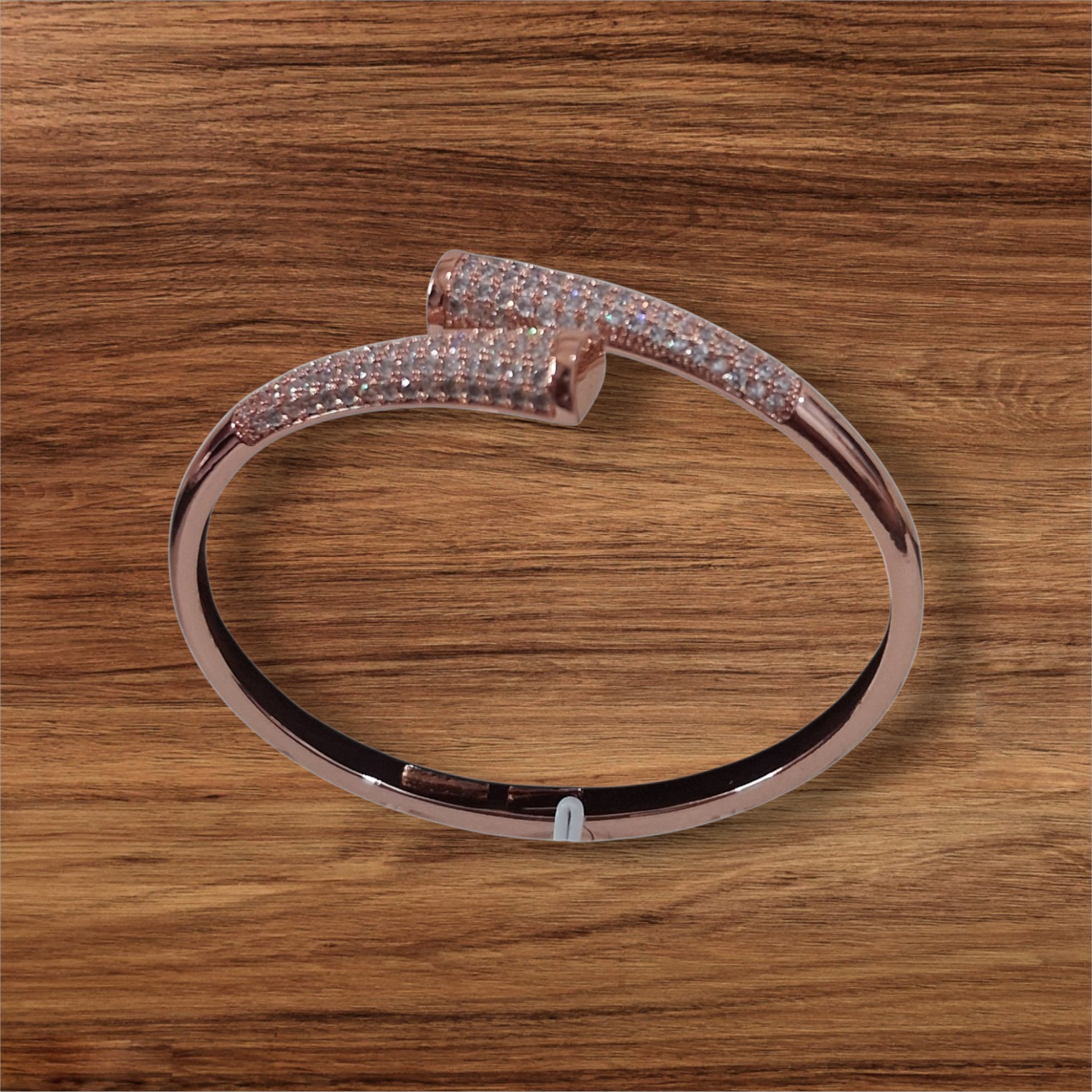 The Aura Rose Gold Nail Bypass Bangle