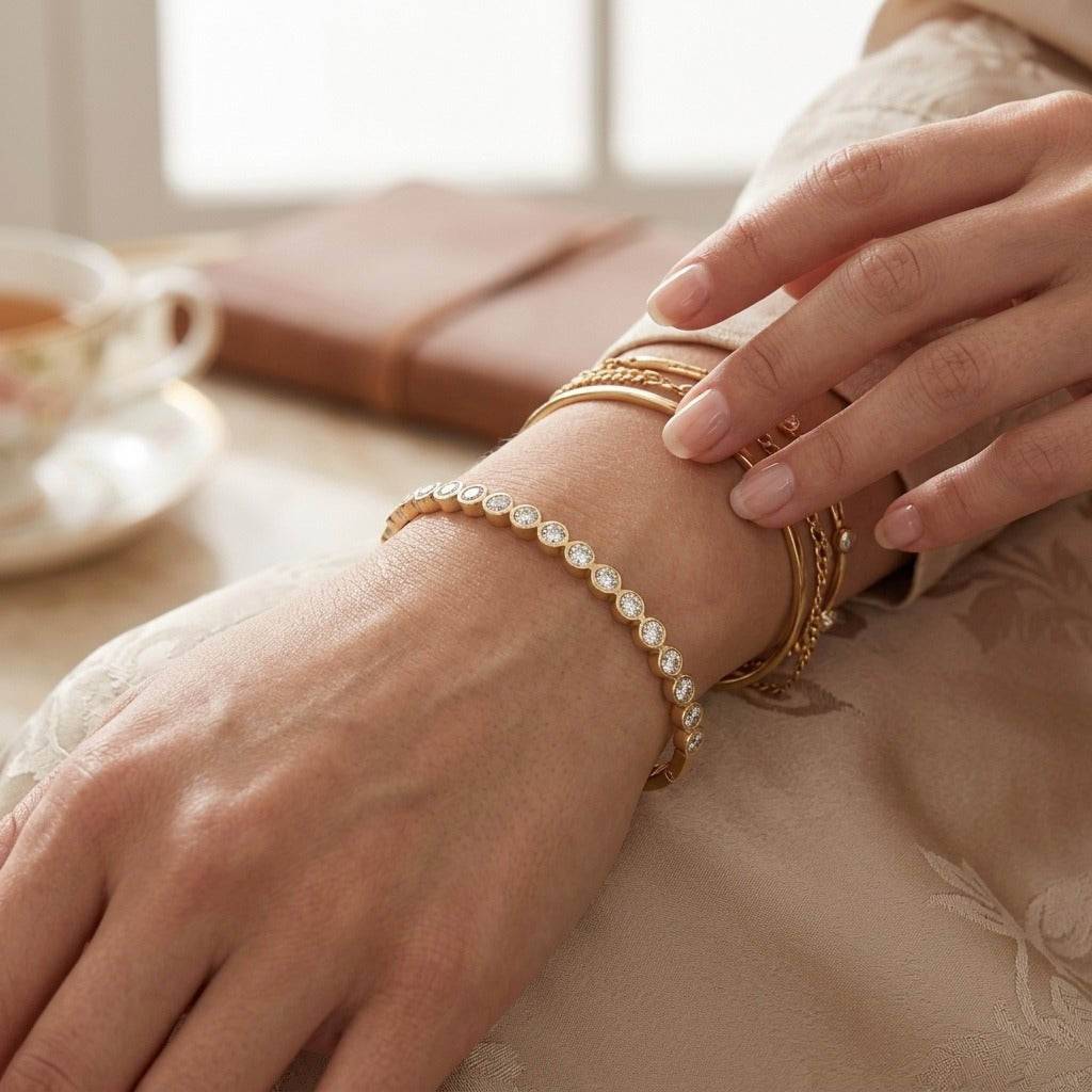 Radiant Crystal Gold-Tone Bracelet