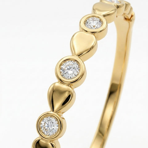 Gold Bezel Crystal Bracelet for Women