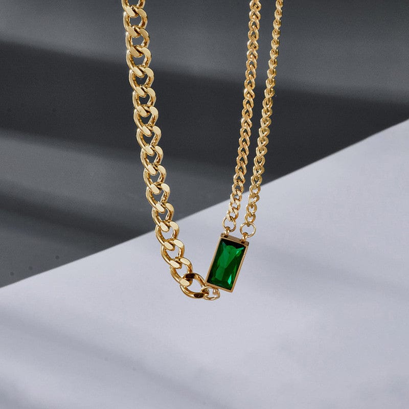 Emerald Luxe Gold Chain Bracelet