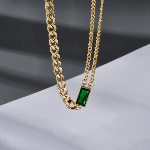 Emerald Luxe Gold Chain Bracelet