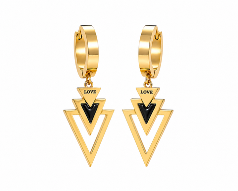 LOVE Geometric Triangle Drop Earrings