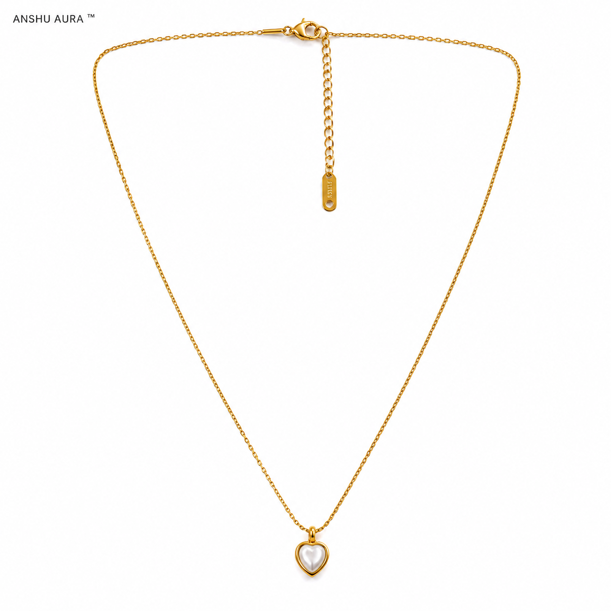Heart Pearl Pendant Necklace – Gold